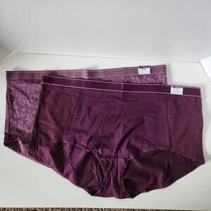 New! Lane Bryant CACIQUE Panties x2 Cotton Full Brief Womens 30/32 Purple Animal